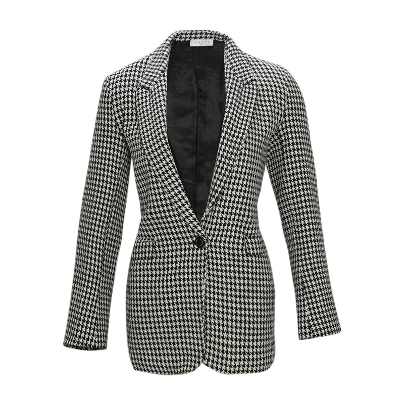 SANDRO 女士格纹棉质西服外套 AG10231054-BLACK 商品