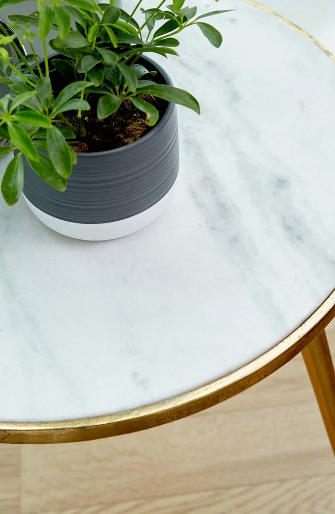 Goldtone Marble Accent Table 商品