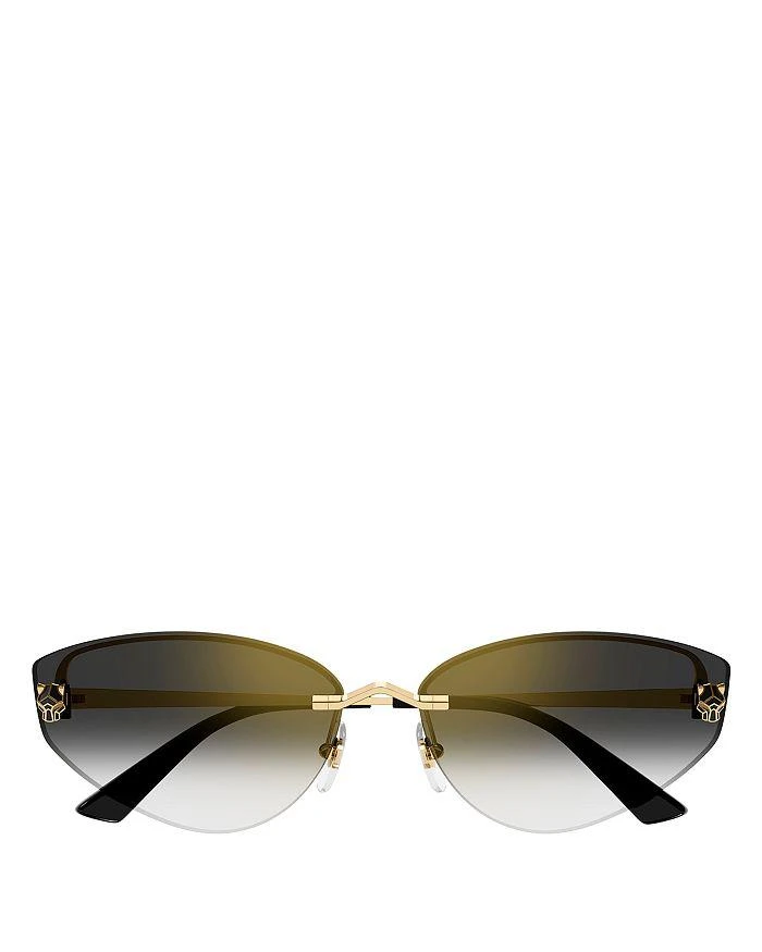 商品Cartier|Panthère Light 24K Gold Plated Cat Eye Sunglasses, 65mm,价格¥9316,第2张图片详细描述