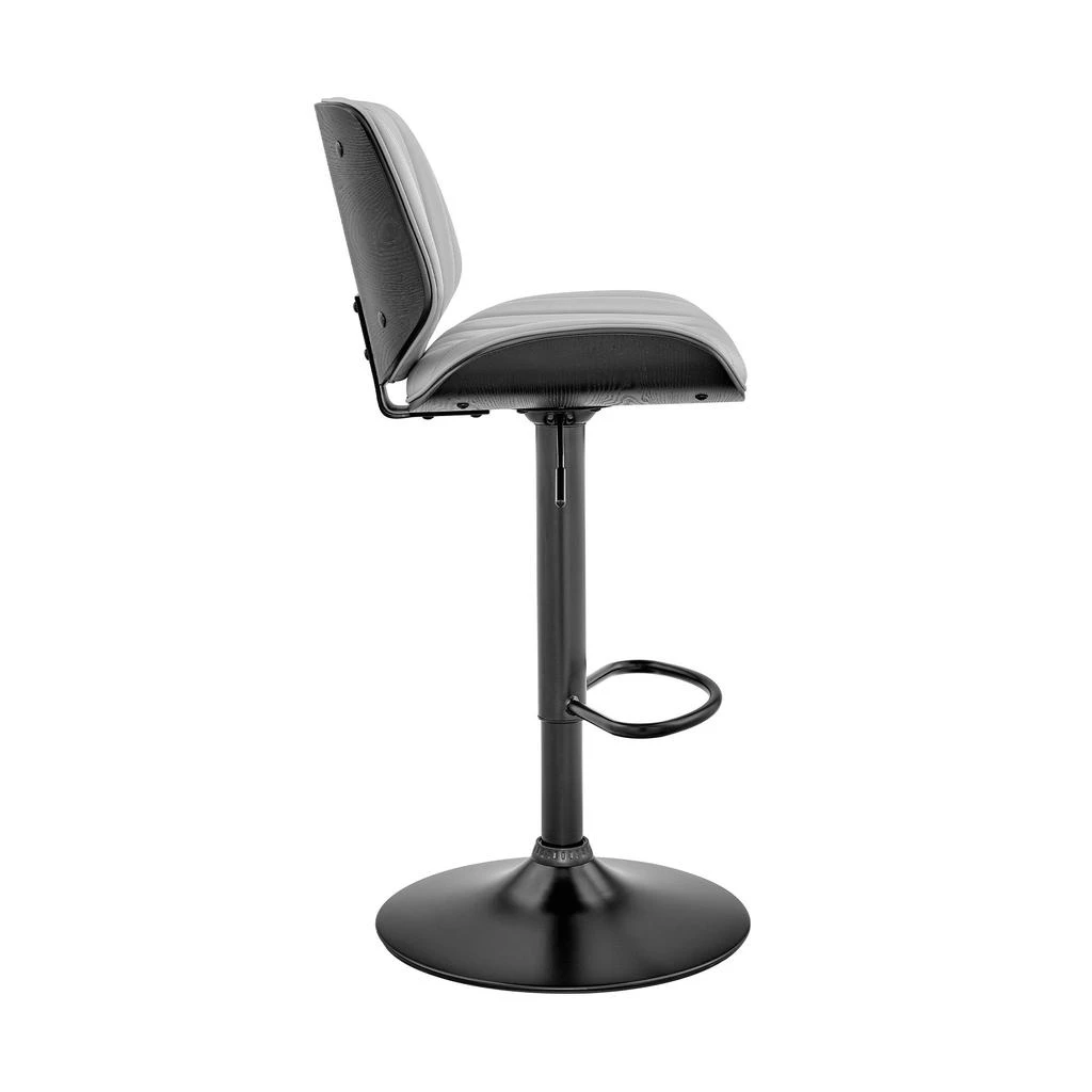 商品Homezia|24" Gray And Black Iron Swivel Adjustable Height Bar Chair,价格¥2364,第4张图片详细描述