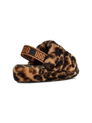 商品UGG|Fluff Yeah Panther-Print Sheepskin Slingback Slippers,价格¥340,第3张图片详细描述