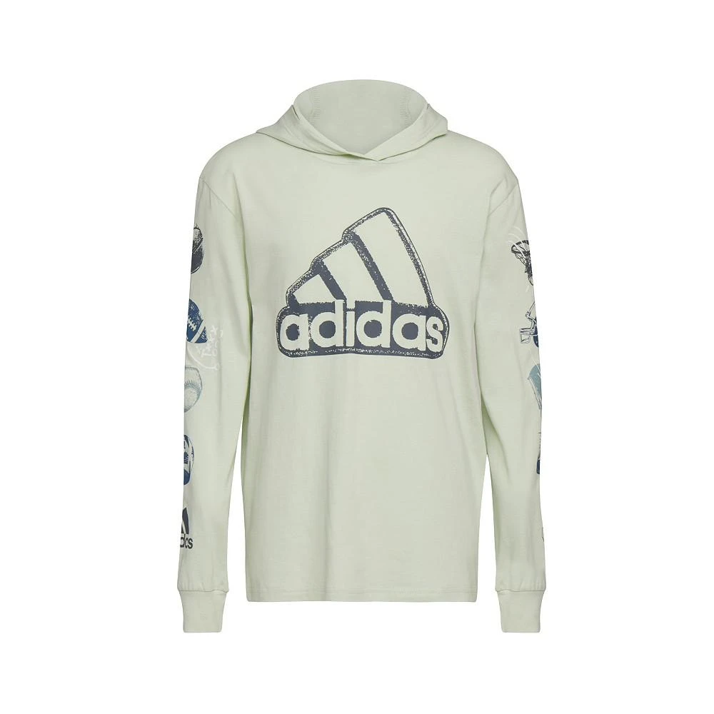 商品Adidas|Big Boys Long Sleeve Sport Stamp Hooded T-shirt,价格¥168,第1张图片