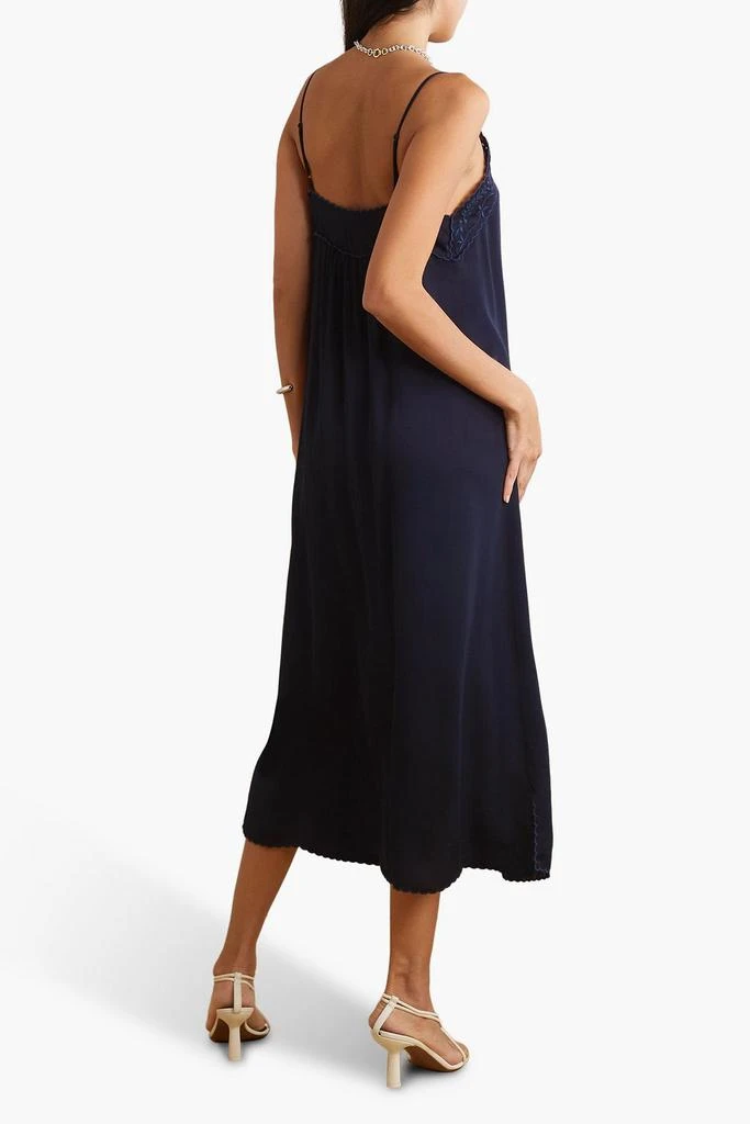 商品See by Chloé|Broderie anglaise-trimmed crepe de chine midi slip dress,价格¥2155,第3张图片详细描述
