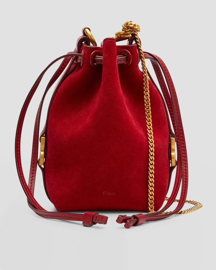 商品Chloé|Marcie Micro Bucket Bag in Suede with Chain Strap,价格¥6647,第1张图片