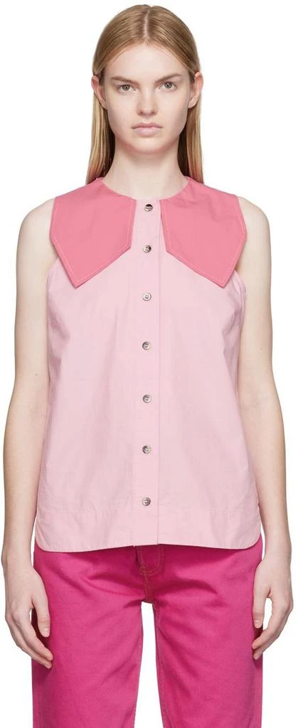 商品Ganni|Pink Poplin Shirt,价格¥254,第1张图片