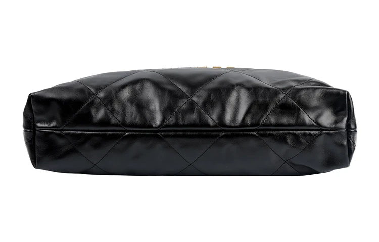 商品[国内直发] Chanel|香奈儿 22Bag 超大容量 牛皮 托特包Tote包购物袋单肩包 中号 女款 黑色金字 年度包王,价格¥52432,第5张图片详细描述