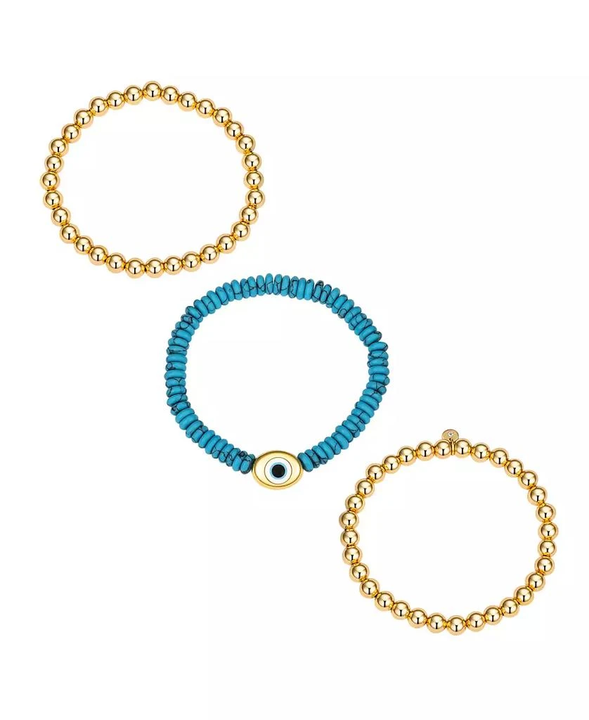 商品Unwritten|Turquoise Evil Eye and Beaded Stretch Bracelet Set,价格¥482,第1张图片