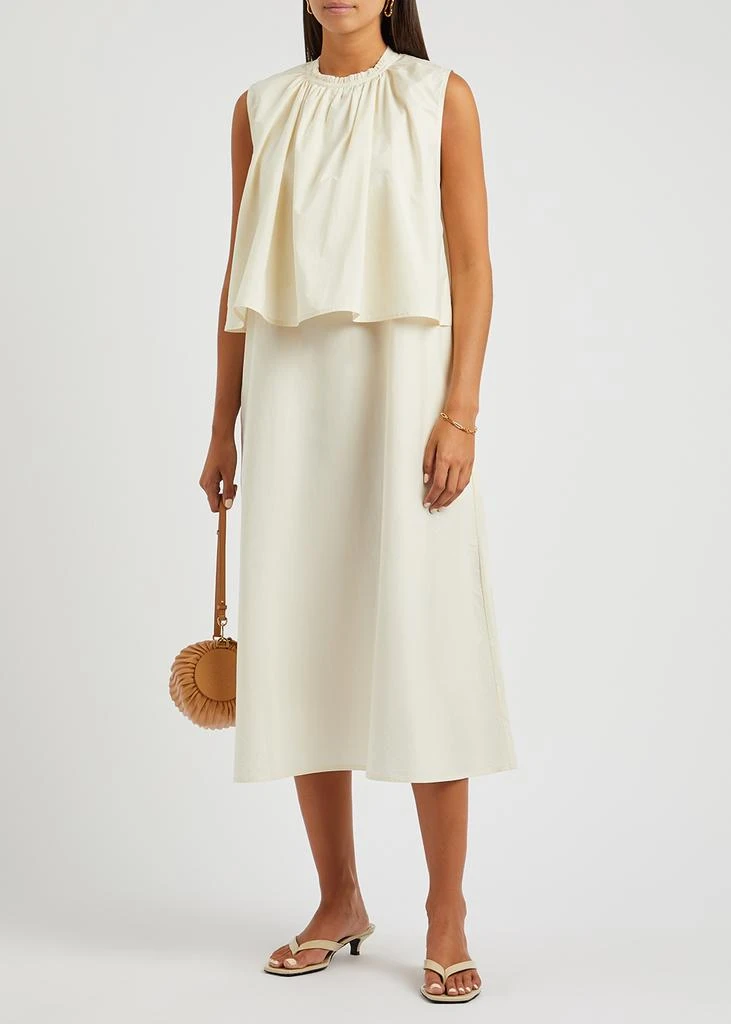 商品Mark Kenly Domino Tan|Dorea cream layered cotton-poplin dress,价格¥1958,第2张图片详细描述