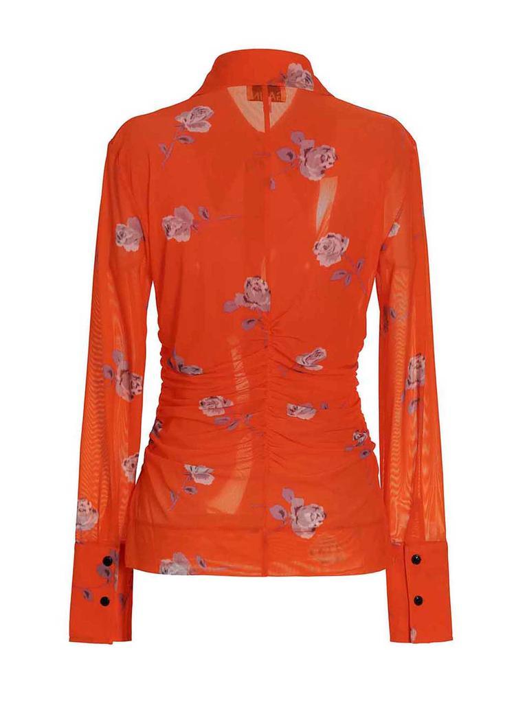 商品Ganni|Floral mesh shirt,价格¥1634,第4张图片详细描述