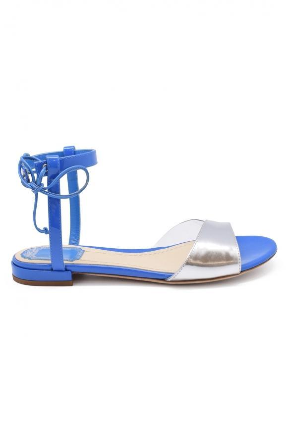 商品Dior|Luxury Shoes For Women   Dior Versatile Sandals In Blue Leather.,价格¥2832,第1张图片