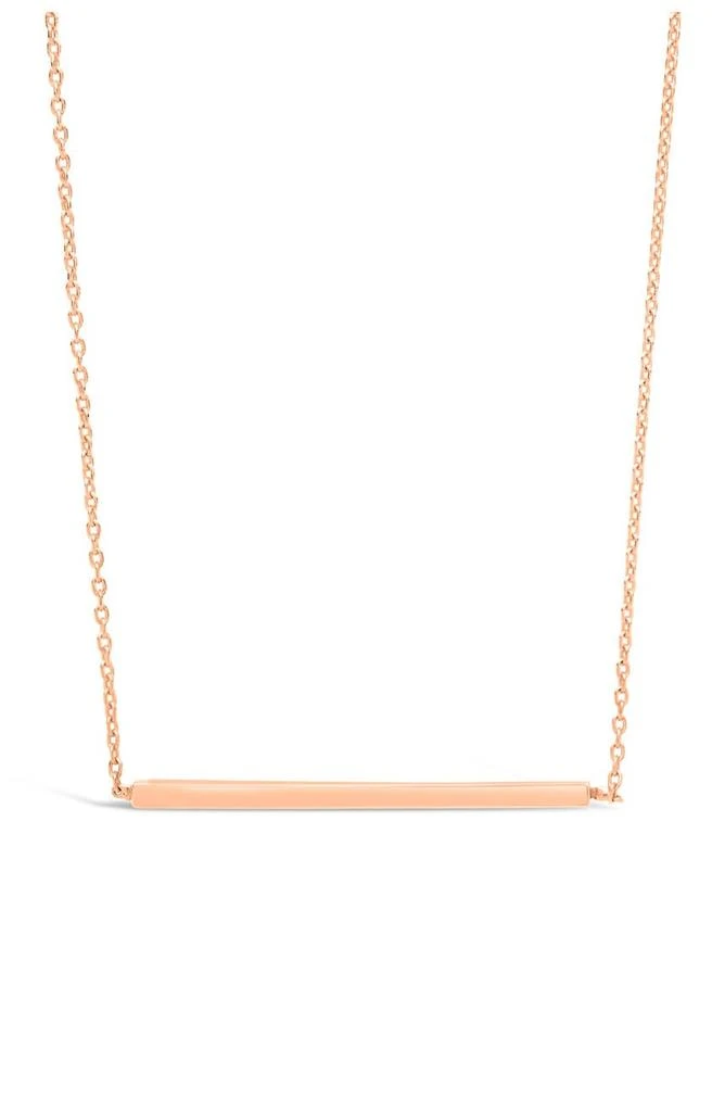 商品Sterling Forever|14K Rose Gold Vermeil Plated Sterling Silver Thin Bar Necklace,价格¥247,第2张图片详细描述