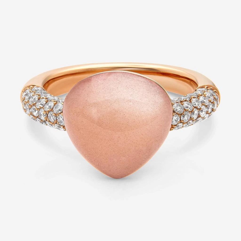 商品Bucherer|Bucherer 18K Rose Gold, Moonstone and Diamond Band Ring sz. 6.5,价格¥12392,第1张图片