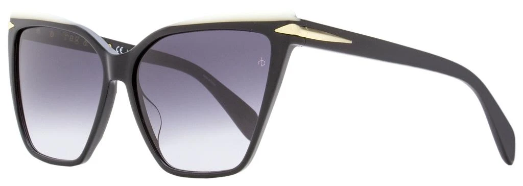 商品Rag & Bone|Rag & Bone Women's Square Sunglasses RNB1027S 8079O Black/White 59mm,价格¥362,第1张图片