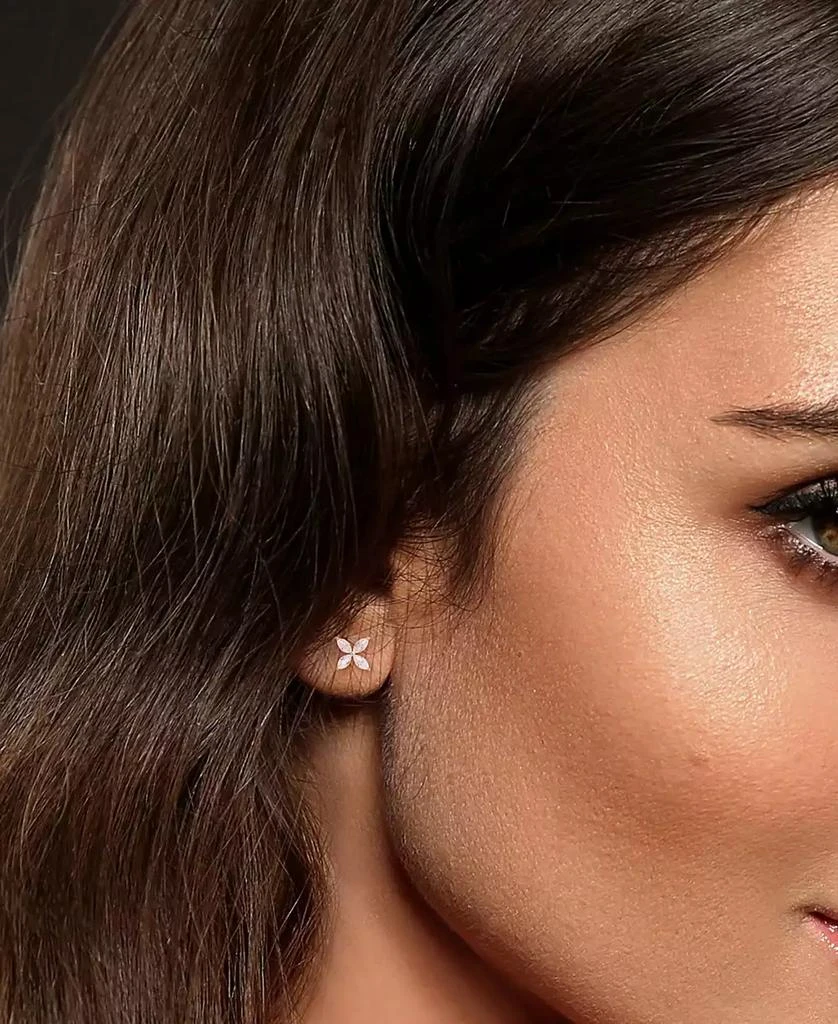 商品Macy's|Lab-Grown Moissanite Flower Stud Earrings (3/4 ct. t.w.) in 10k White Gold,价格¥2050,第3张图片详细描述