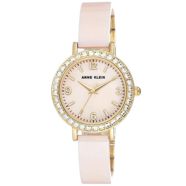 商品Anne Klein|Women's Light Pink Ceramic Bangle Bracelet Watch 32mm,价格¥300,第1张图片