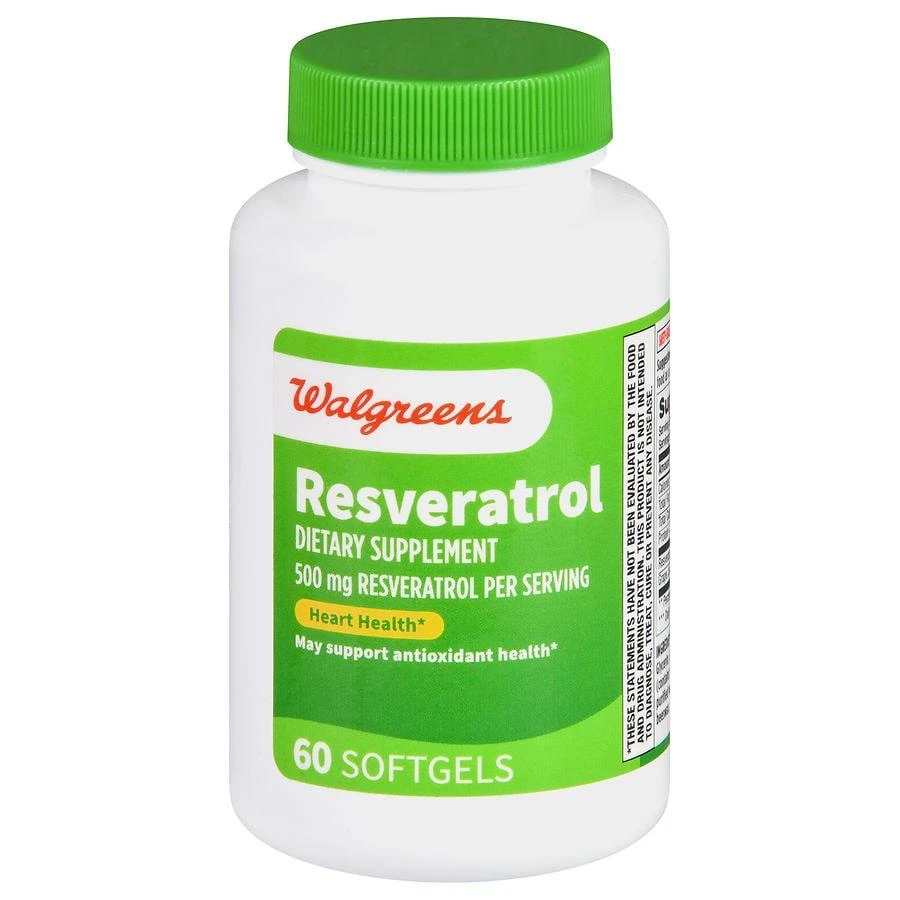 商品Walgreens|Resveratrol 500 mg Softgels (30 days),价格¥209,第1张图片