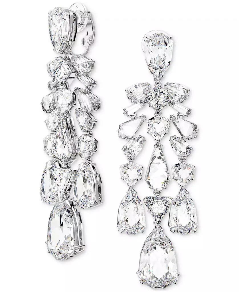 商品Swarovski|Silver-Tone Crystal Multi-Cut Clip-On Drop Earrings,价格¥2322,第2张图片详细描述