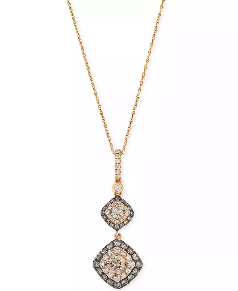 商品Le Vian|Chocolatier Chocolate Diamond & Vanilla Diamond Pendant Necklace (1-1/6 ct. t.w) in 14k Strawberry Gold, 18",价格¥23132,第1张图片