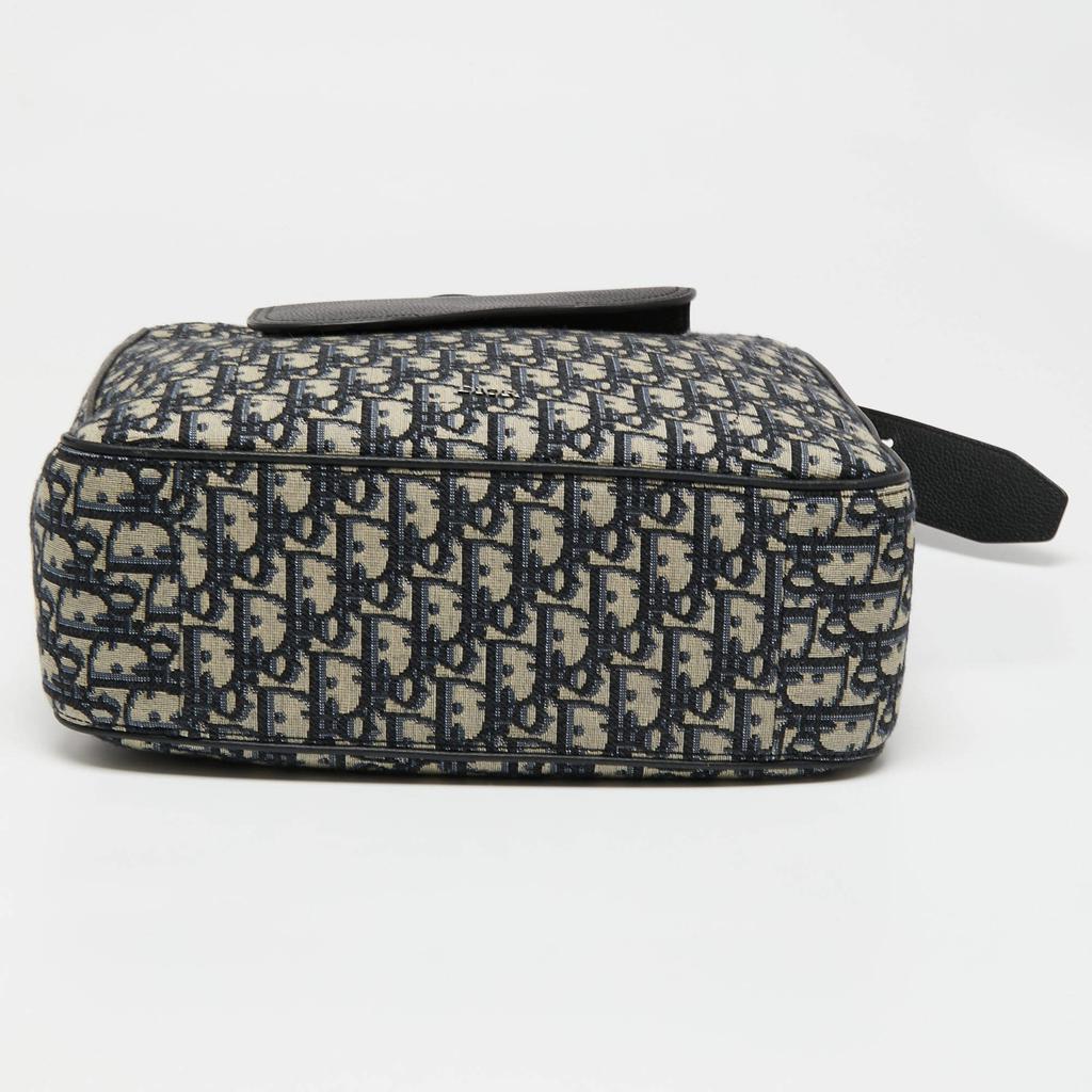 Dior Black Oblique Canvas and Leather Saddle Tote商品第6张图片规格展示
