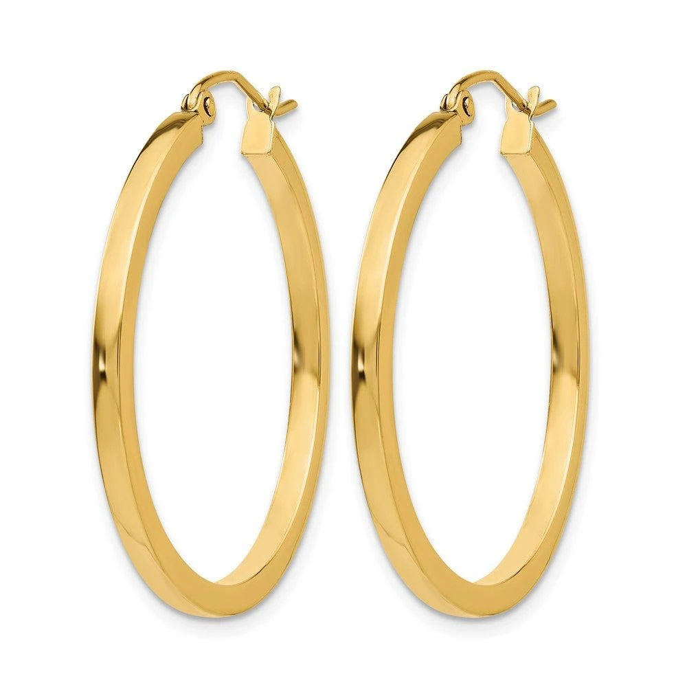 商品Diamond2Deal|14k Gold 2mm Square Shape Tube Hoop Earrings,价格¥5819,第2张图片详细描述