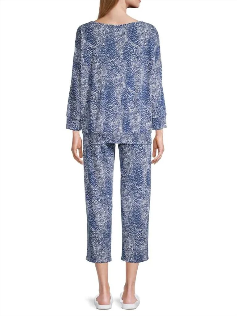 商品In Bloom|Piper Collection Pajama Set In Blue Print,价格¥326,第2张图片详细描述