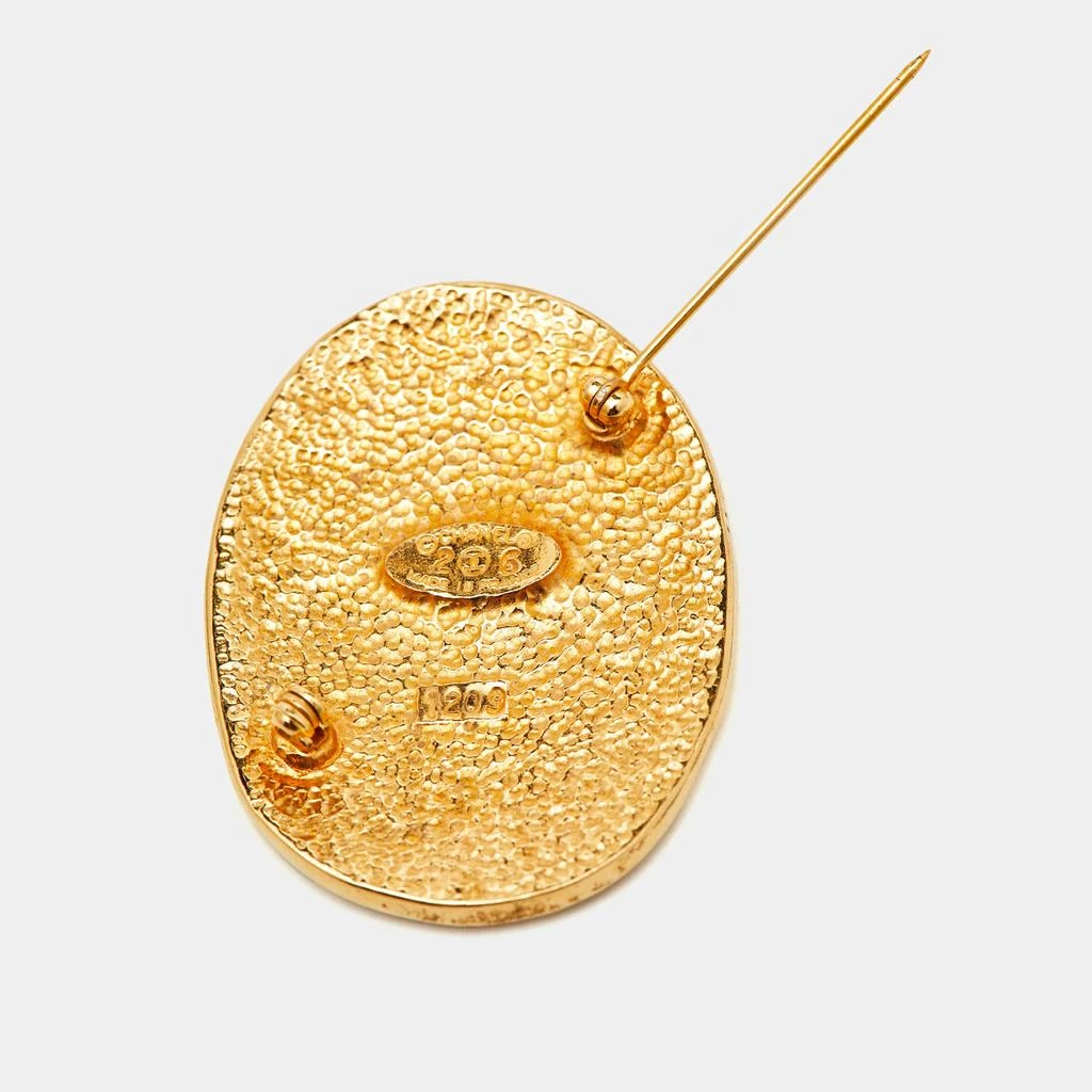 商品[二手商品] Chanel|Chanel CC Crown Motif Gold Tone Pin Brooch,价格¥3984,第3张图片详细描述