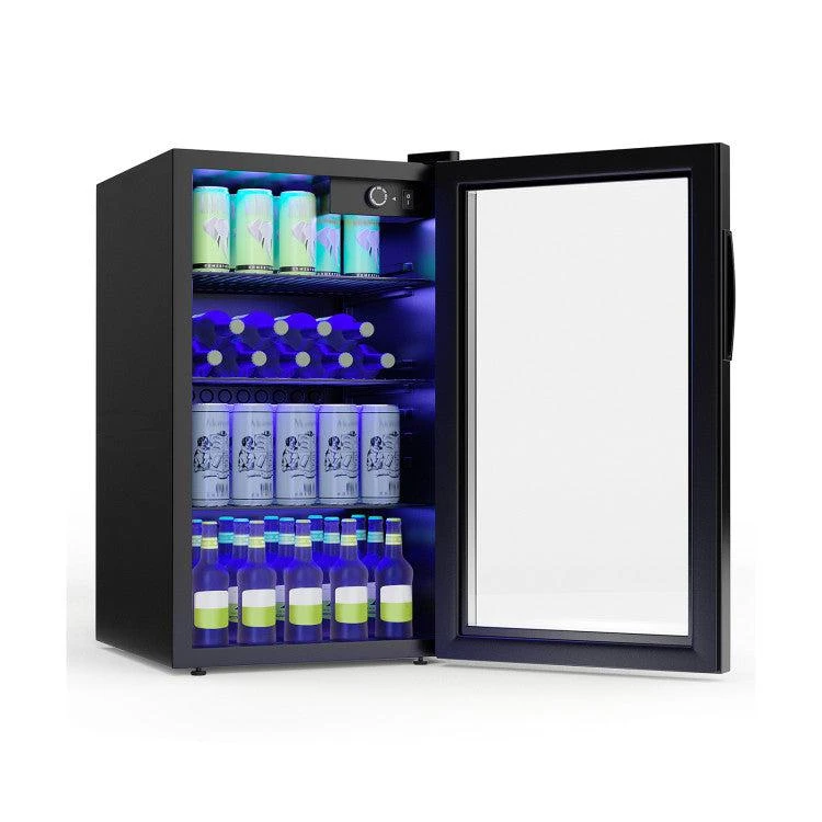 商品Hivvago|120 Can Beverage Mini Refrigerator with Glass Door,价格¥2579,第1张图片