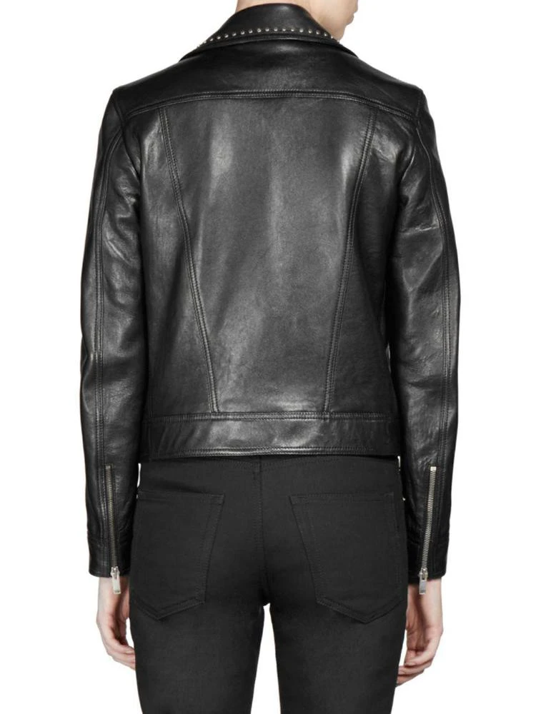 商品Yves Saint Laurent|Saint Laurent - Logo Pin Leather Jacket,价格¥16402,第2张图片详细描述