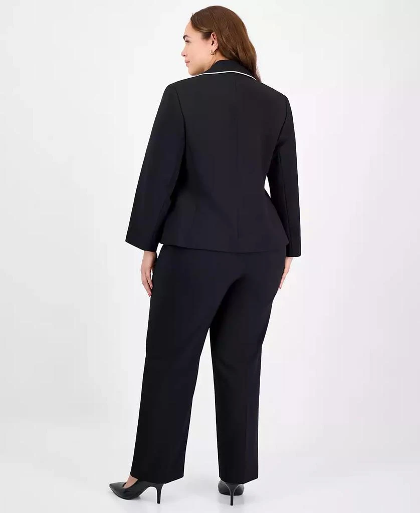 商品Le Suit|Plus Size Piping-Trim Peak-Lapel Pantsuit Set,价格¥823,第2张图片详细描述