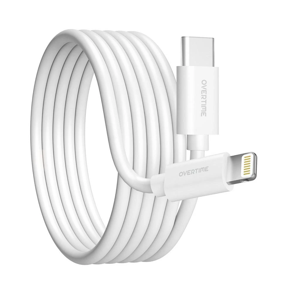 商品Overtime|Apple MFi Certified iPhone 13/12/11 10ft Charging Cable | USB Type C to Lightning Cable for iPhone - White,价格¥134,第1张图片