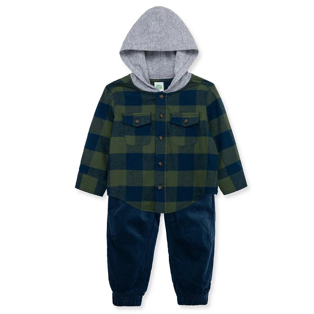商品Little Me|Baby Boys Check Woven Hoodie and Pant Set,价格¥357,第1张图片