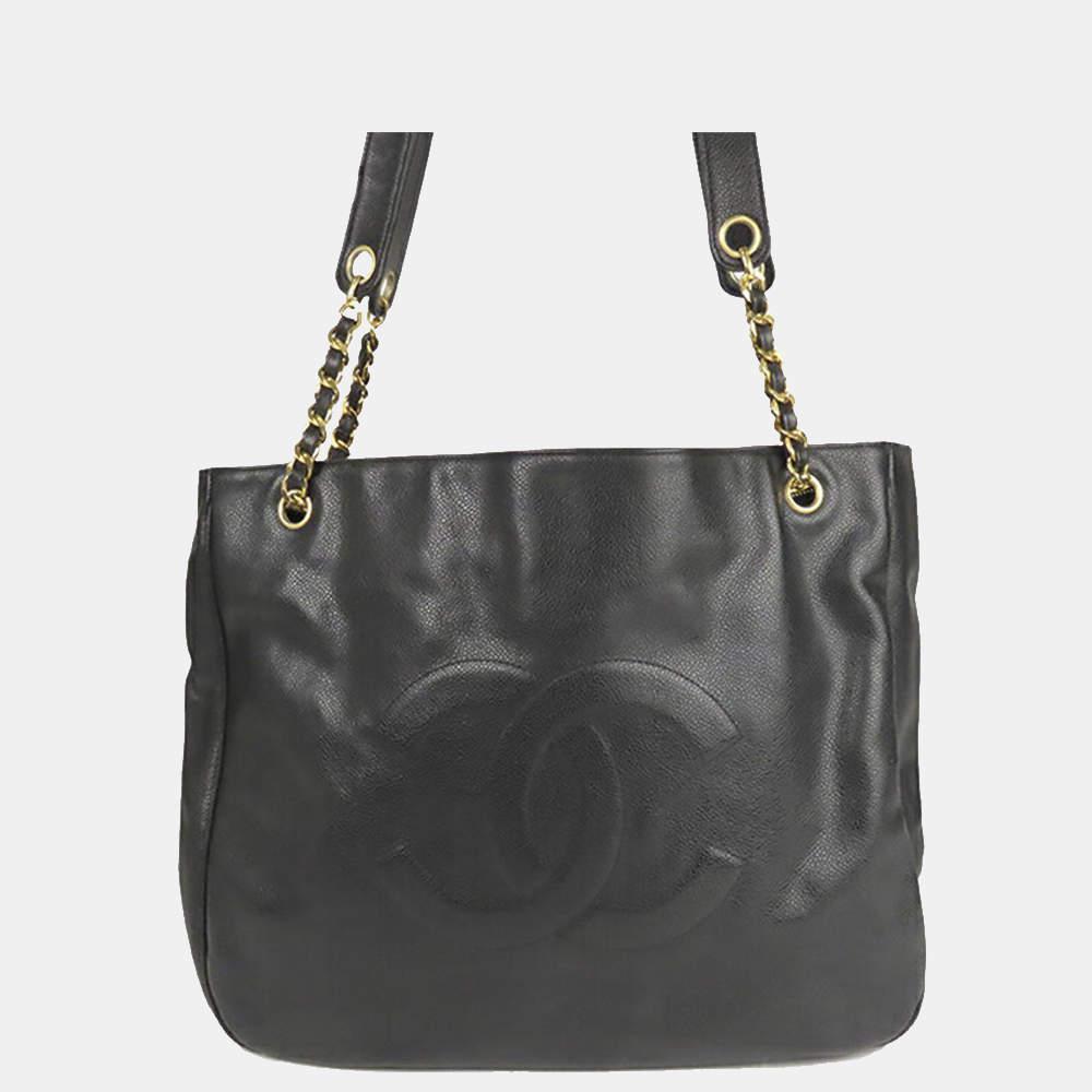 商品[二手商品] Chanel|Chanel Black CC Caviar Tote Bag,价格¥18235,第1张图片