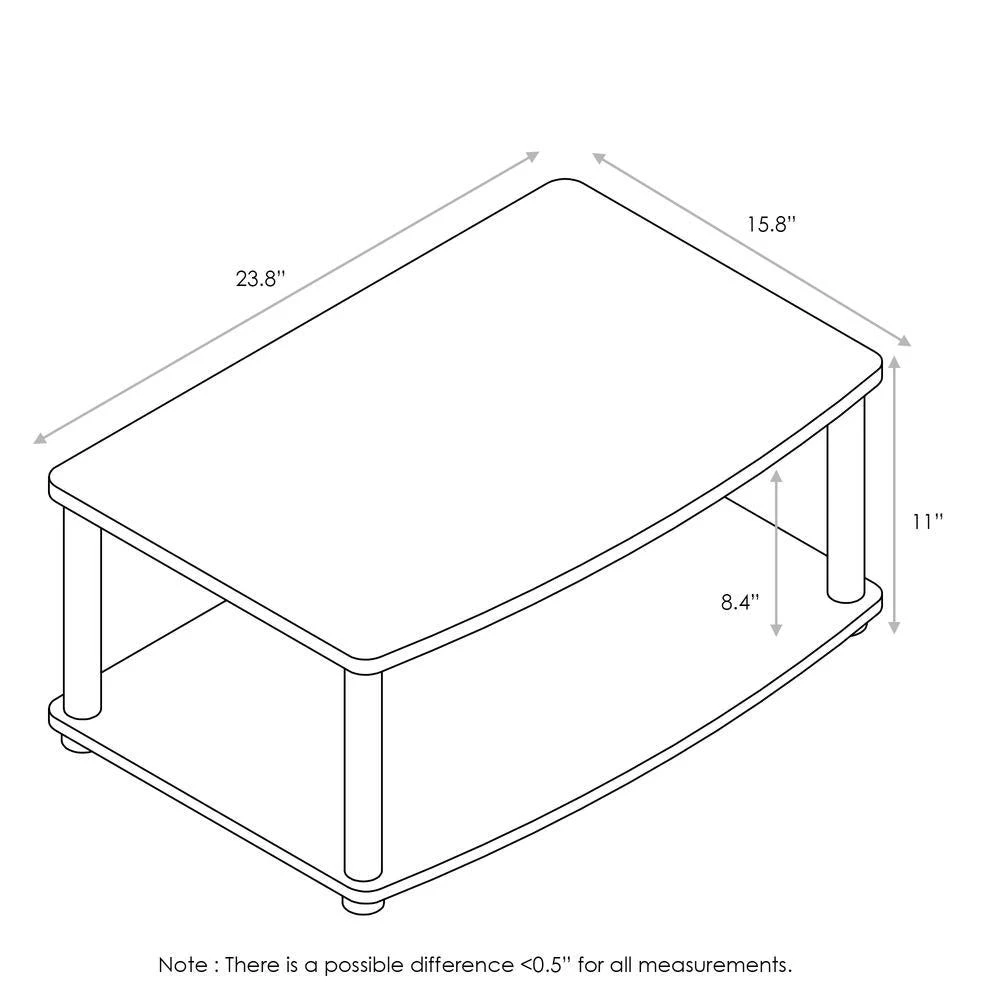 商品Furinno|13191DWN Turn-N-Tube No Tools 2-Tier Elevated TV Stands, Dark Walnut,价格¥469,第2张图片详细描述