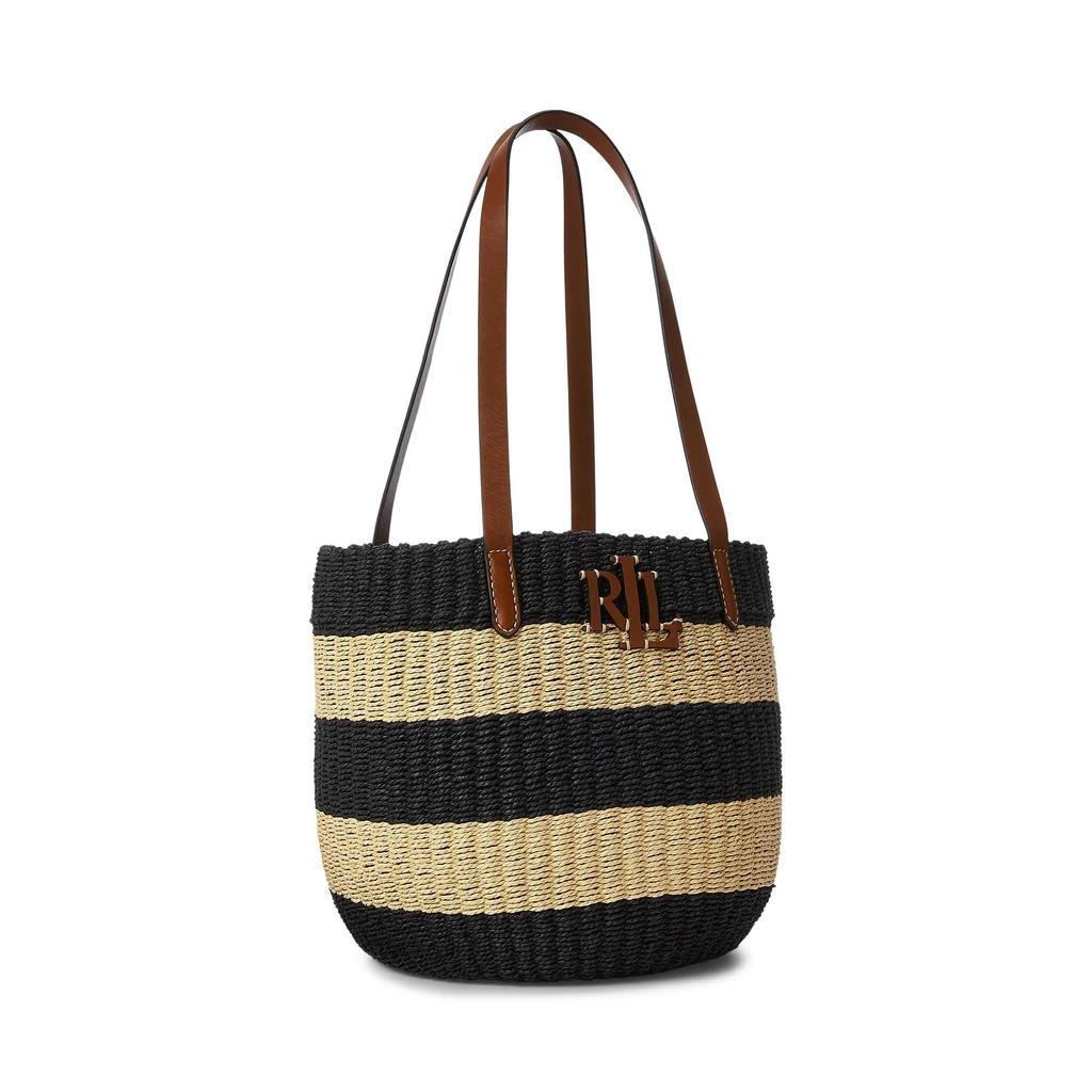 商品Ralph Lauren|Striped Straw Medium Hartley Tote Bag,价格¥1551,第4张图片详细描述