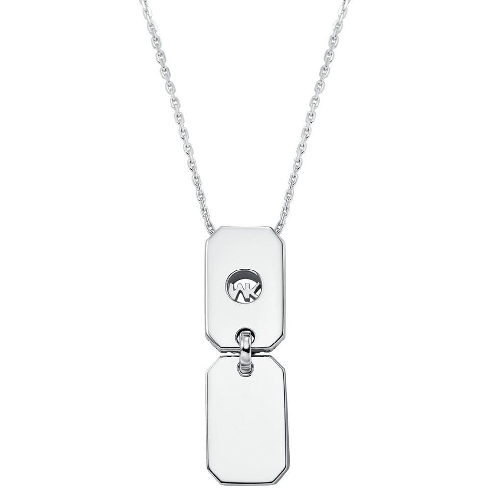 商品Michael Kors|Sterling Silver or 14K Gold-Plated Sterling Silver Pave Dog Tag Necklace,价格¥1460,第6张图片详细描述