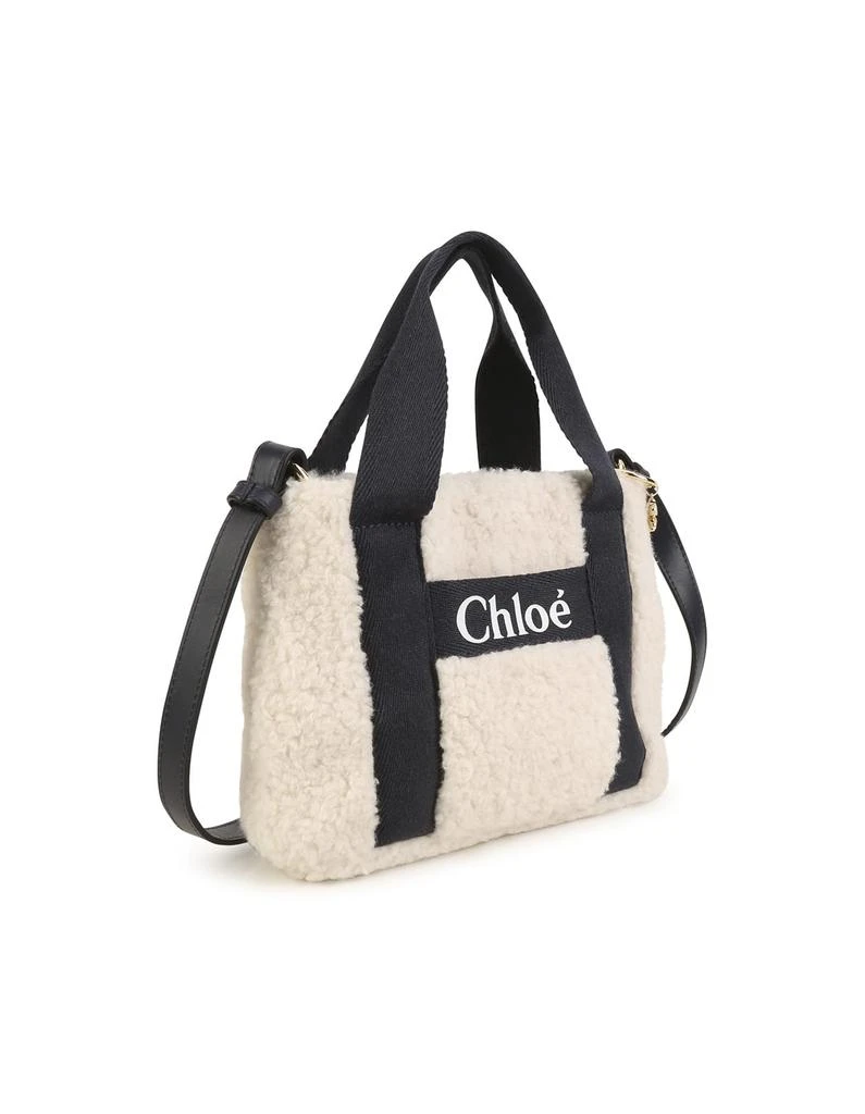 商品Chloé|Ivory And Black Faux Shearling Shoulder Bag,价格¥1686,第2张图片详细描述
