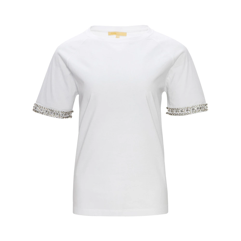 商品Maje|MAJE 女士白色棉质T恤 R130045P-WHITE,价格¥260,第1张图片