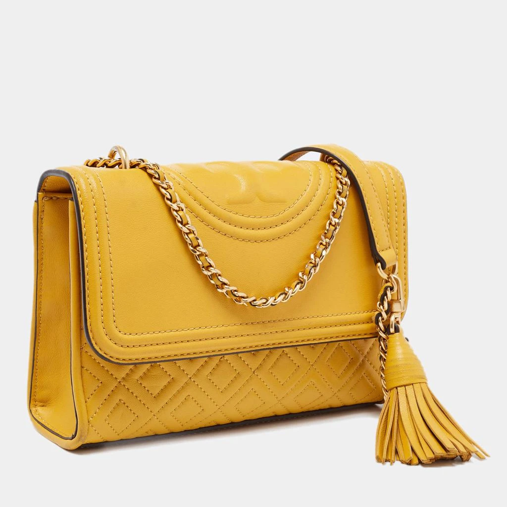 商品[二手商品] Tory Burch|Tory Burch Yellow Leather Small Fleming Crossbody Bag,价格¥2462,第3张图片详细描述