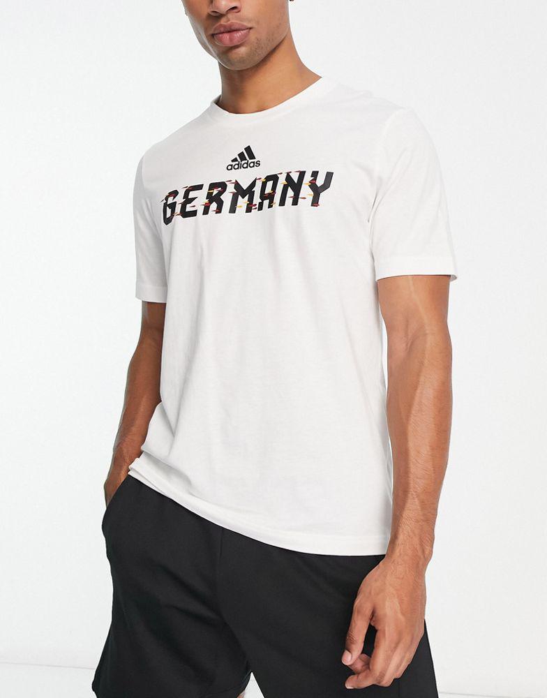 adidas Football Germany World Cup 2022 t-shirt in white商品第1张图片规格展示
