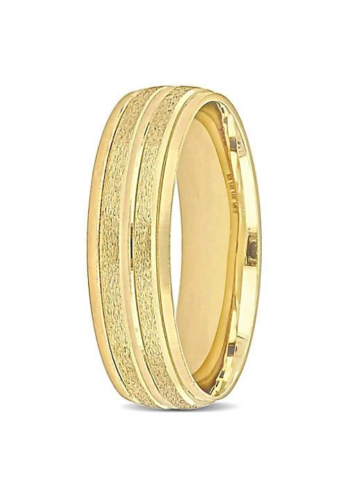 商品Belk & Co.|Co. Double Row Textured Mens Wedding Band In 14K Yellow Gold,价格¥3148,第3张图片详细描述