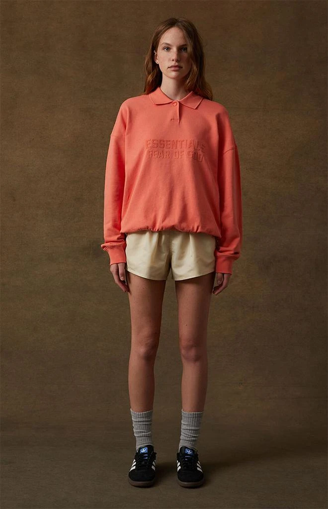 Women's Coral Long Sleeve Polo Sweatshirt 商品