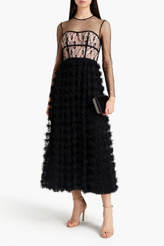 商品RED Valentino|Ruffled point d'esprit and lace midi dress,价格¥3580,第2张图片详细描述