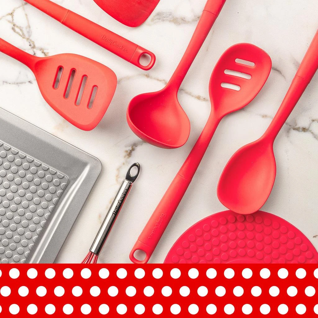 商品Betty Crocker|Silicone 13 Inch Slotted Spoon, Red,价格¥111,第5张图片详细描述