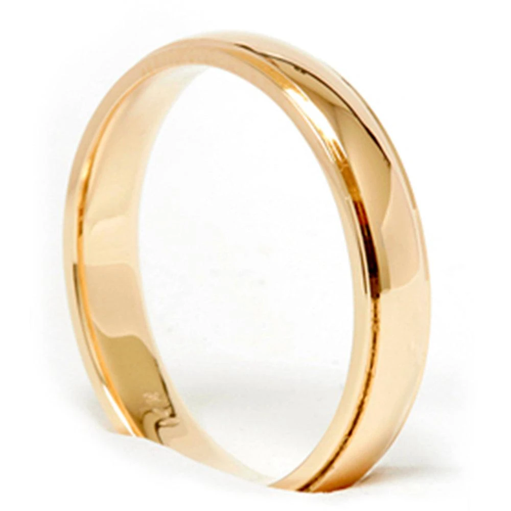 商品Pompeii3|4mm Step Cut Polished Wedding Band 14K Yellow Gold Size Selectable,价格¥4114,第2张图片详细描述