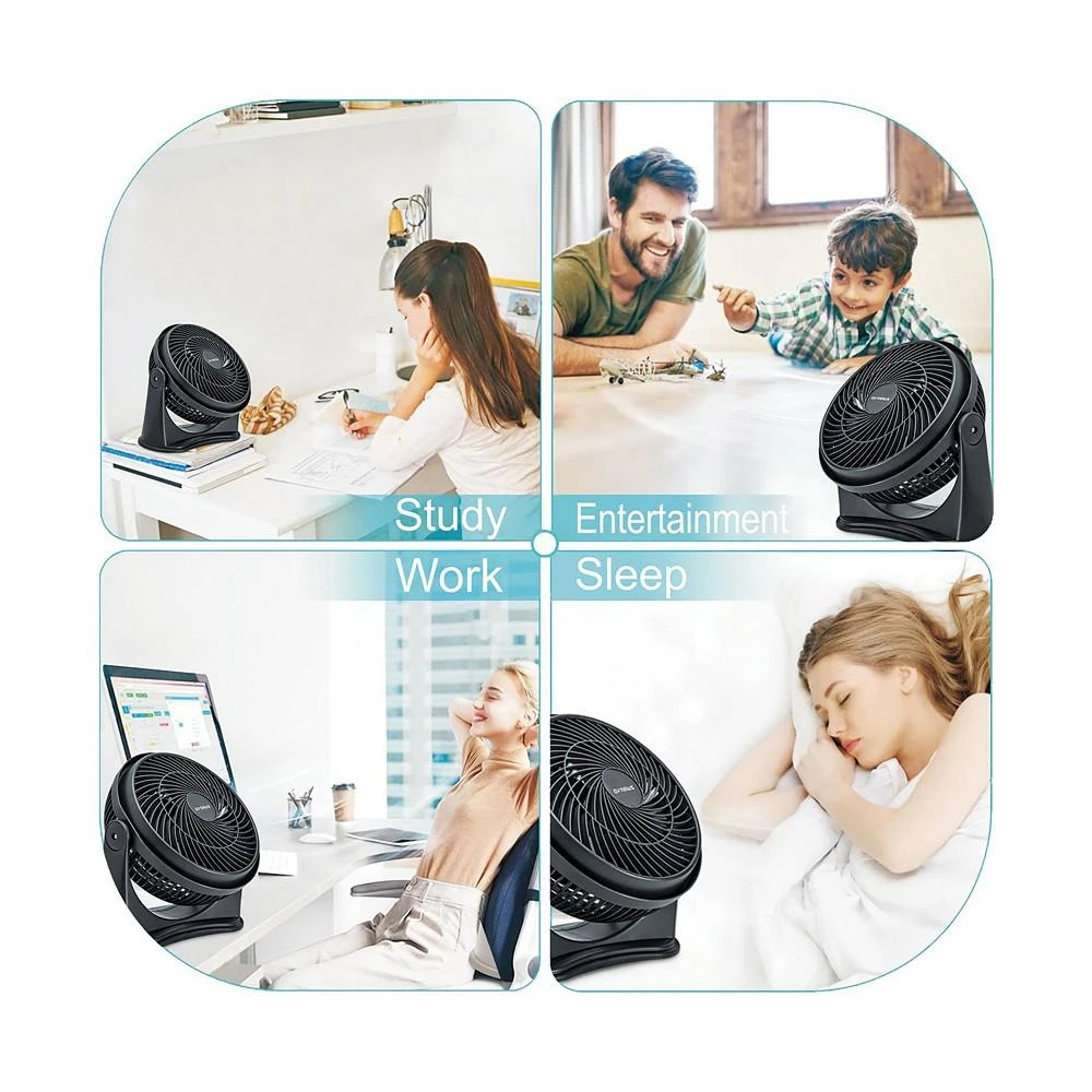 商品Optimus|8 Inch 15 Watt High-Performance Air Circulator Fan in Black,价格¥298,第3张图片详细描述