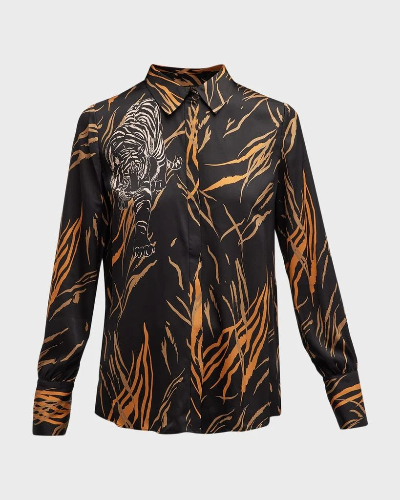 商品Kobi Halperin|Skylar Tiger-Print Button-Down Silk Blouse,价格¥1055,第2张图片详细描述