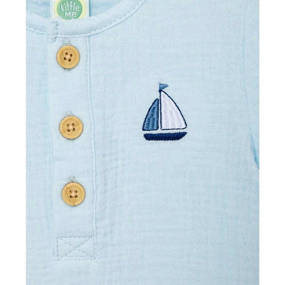 商品Little Me|Baby Boys Dog Gauze Top and Shorts, 2 Piece Set,价格¥76,第4张图片详细描述