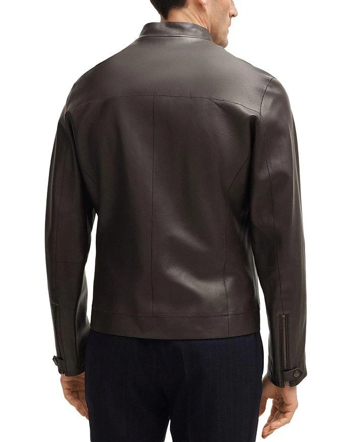 商品Hugo Boss|BOSS Mikero Zip Front Leather Jacket,价格¥4749,第2张图片详细描述