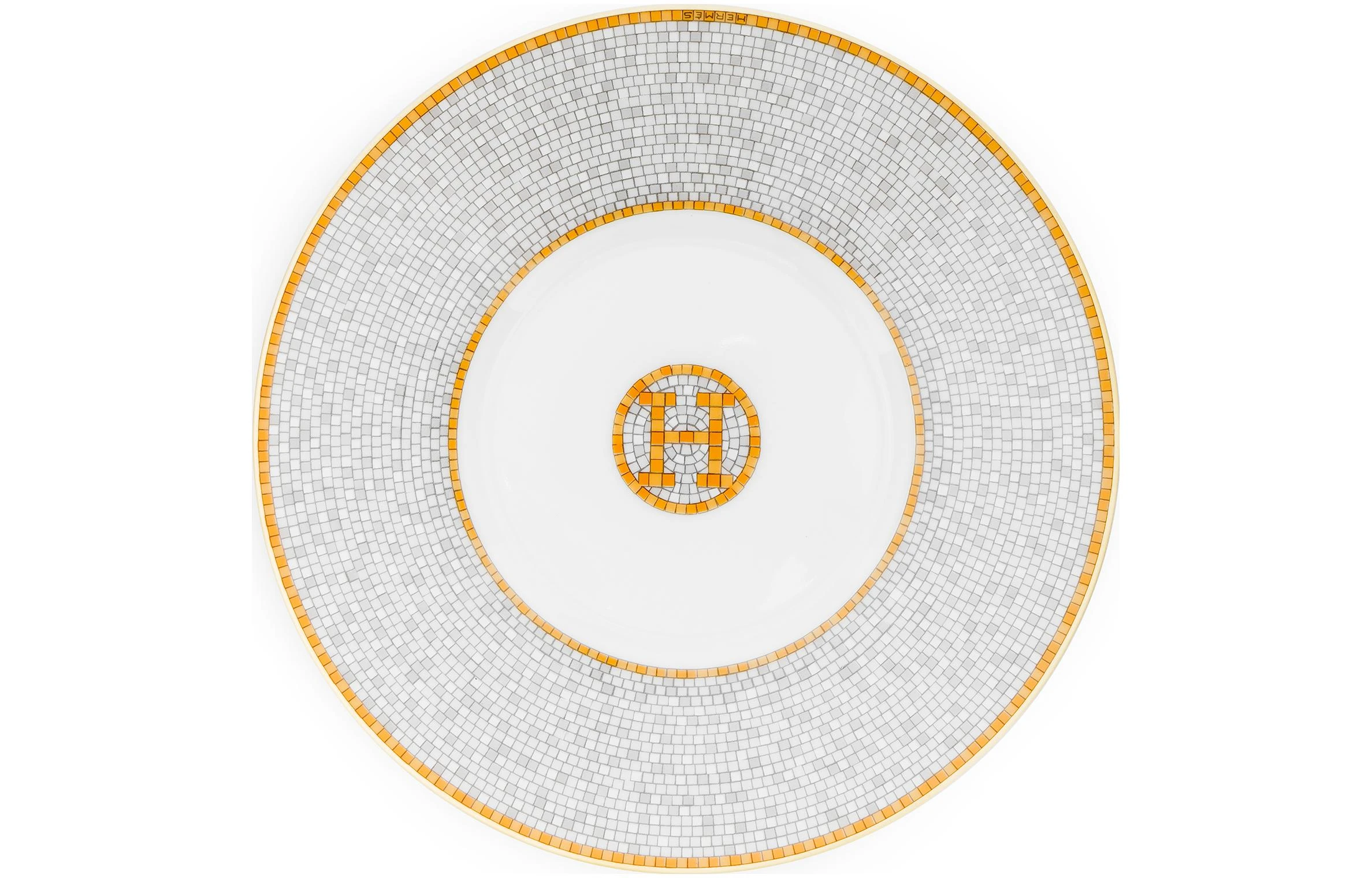商品[国内直发] Hermes|爱马仕 “24金色马赛克”实用茶杯与杯碟X2 陶瓷  咖啡杯 礼盒套装马克杯 160ml 黄色,价格¥3581,第4张图片详细描述
