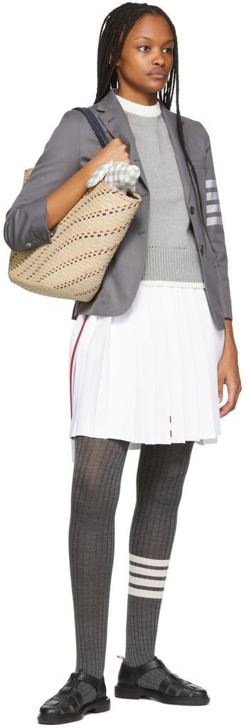 商品Thom Browne|White Dropped Back Mini Skirt,价格¥11399,第6张图片详细描述